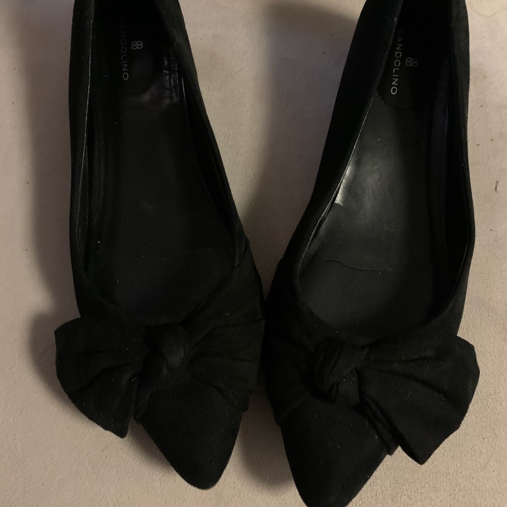 black flats with bows